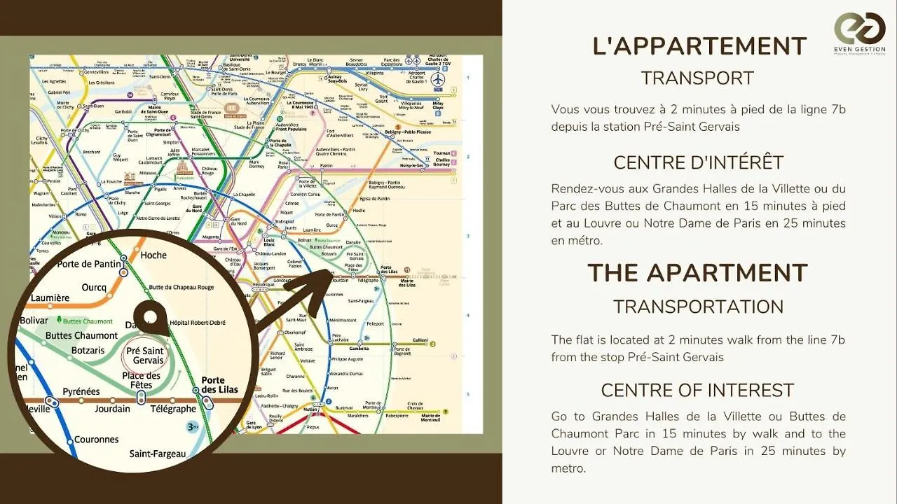 2 Joli Appart 4Pers#Chapeau Rouge#Buttes Chaumont Apartment Paris
